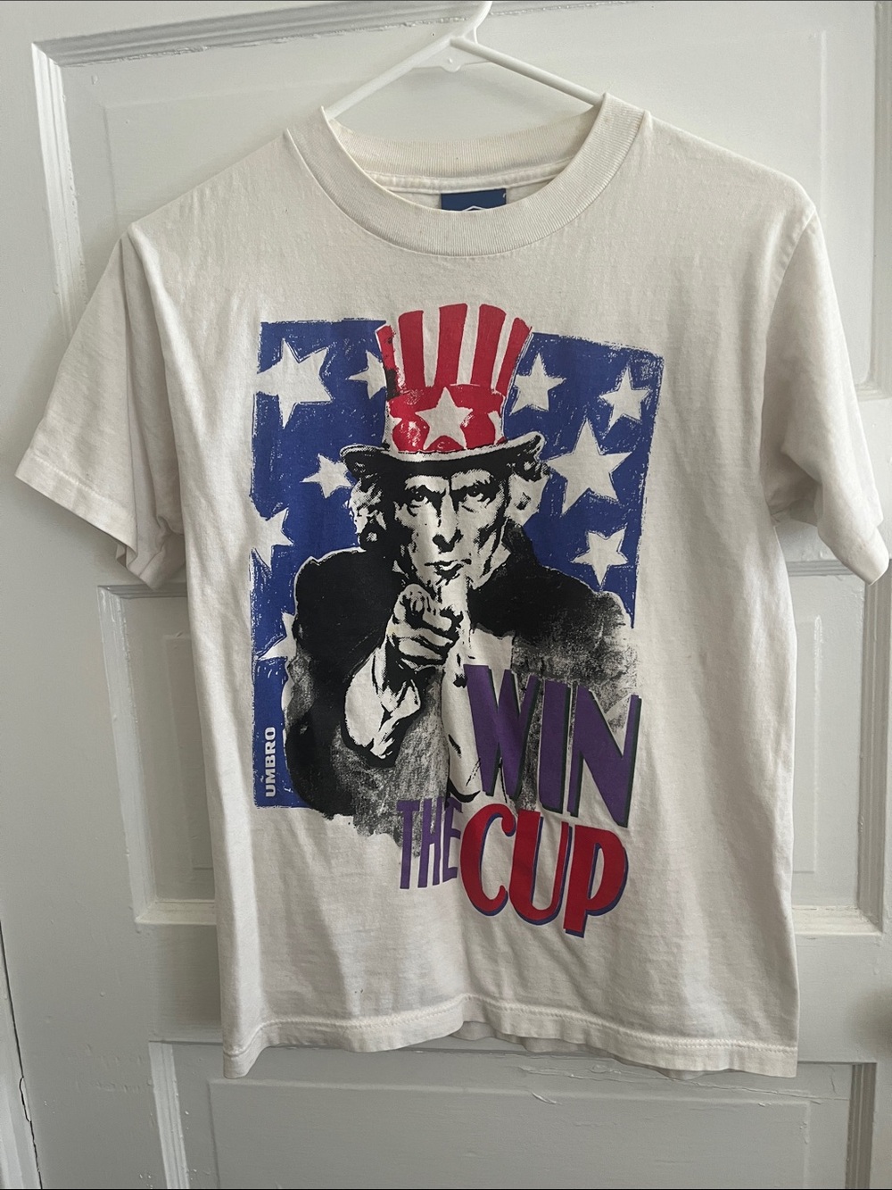 Vintage Umbro 'Win The Cup' World Cup USA 1994 T-Shirt — Youth Large (Women’s S)